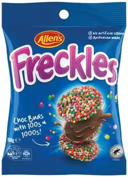 IGA Allen’s Freckles, Jaffas or Nestlé Smarties Share Pack 160g offer