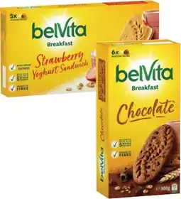 IGA BelVita Breakfast Biscuits 300g or Strawberry Yoghurt Sandwich 253g Selected Varieties offer