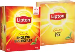 IGA Lipton Quality Black Tea or English Breakfast Tea Bags 100 Pack offer
