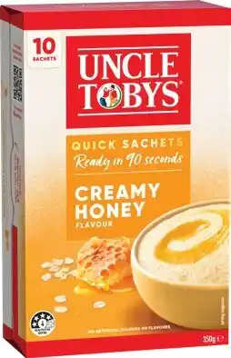 IGA Uncle Tobys Rolled Oats Quick Sachets 8‑10 Pack Selected Varieties offer