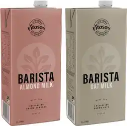 IGA Vitasoy Barista Almond or Oat Milk 1 Litre offer