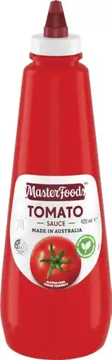IGA MasterFoods Tomato or Barbecue Squeezy Sauce 920mL offer