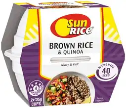 IGA SunRice Brown Rice & Quinoa Microwave Rice Cup Selected Varieties offer