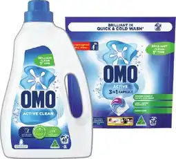 IGA OMO Laundry Liquid 2 Litre, Powder 2kg or Capsules 28 Pack Selected Varieties offer