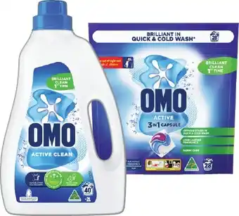 IGA OMO Laundry Liquid, Powder or Capsules offer