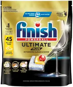 IGA Finish Ultimate All in One Lemon Sparkle Dishwashing Tabs offer