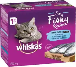 IGA Whiskas So Fishy or So Meaty Wet Cat Food 12x85g Selected Varieties offer