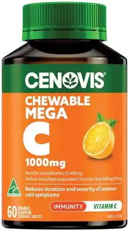 IGA Cenovis Mega Vitamin C 1000mg Orange Chewable Tablets offer