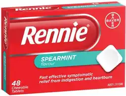 IGA Rennie Spearmint Flavour Indigestion & Heartburn Tablets offer