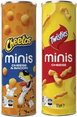 Coles Twisties or Cheetos Minis 90g-115g offer