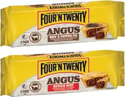 Coles Four'N Twenty Angus Beef Pies 700g offer