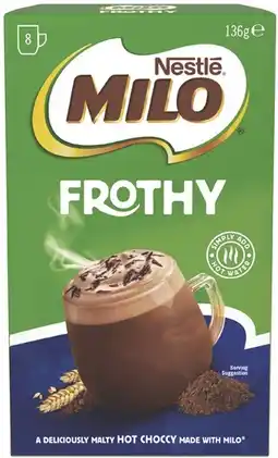 Coles Milo Frothy Hot Chocolate Sachets offer