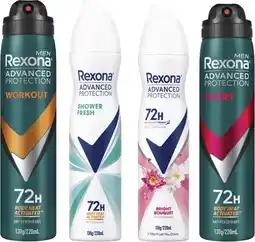 Coles Rexona Advanced 72hr Aerosol Deodorant offer