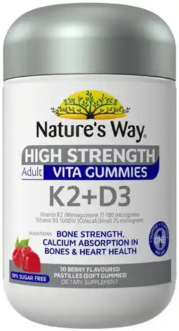Coles NEW Nature's Way High Strength Adult Vita Gummies K2+D3 offer