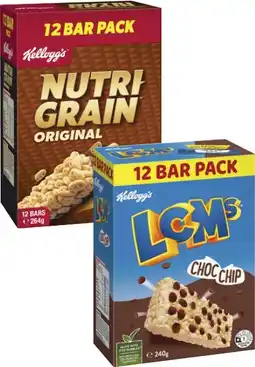 Coles Kellogg's LCMs or Nutri Grain Bars 12 Pack 240g-264g offer