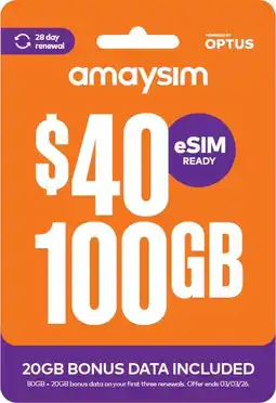Coles amaysim $40 Starter Pack offer