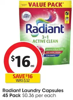 Coles Radiant laundry capsules offer