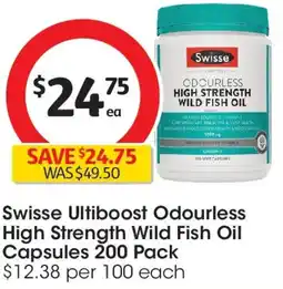 Coles Swisse ultiboost odourless high strength wild fish oil capsules offer