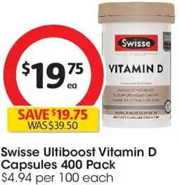 Coles Swisse ultiboost vitamin d capsules offer