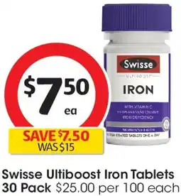 Coles Swisse ultiboost iron tablets offer