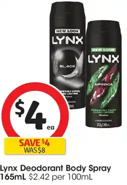 Coles Lynx deodorant body spray offer