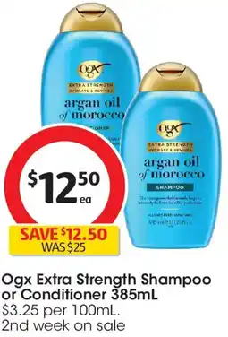 Coles Ogx extra strength shampoo or conditioner offer