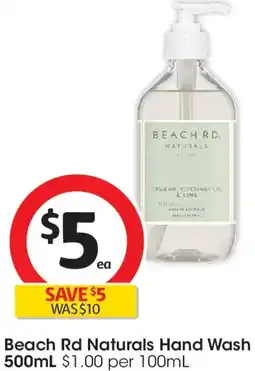 Coles Beach rd naturals hand wash offer