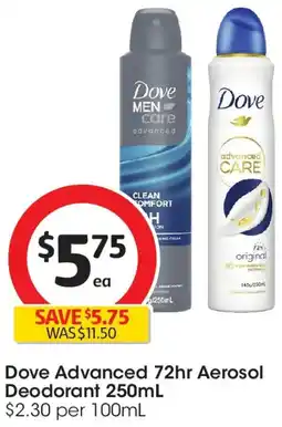 Coles Dove advanced 72hr aerosol deodorant offer