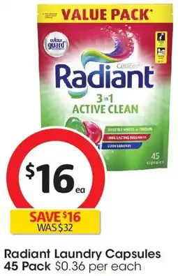 Coles Radiant laundry capsules offer