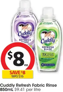 Coles Cuddly refresh fabric rinse offer