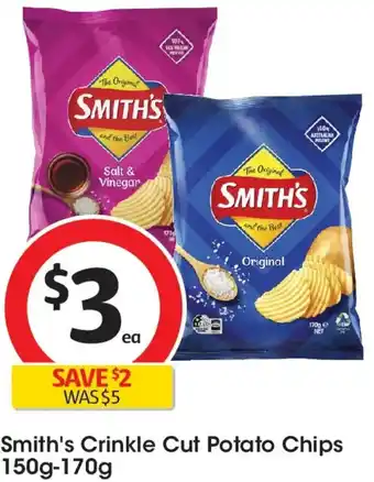 Coles Smith's crinkle cut potato chips offer