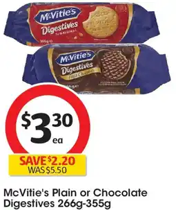 Coles Mcvitie's plain or chocolate digestives offer