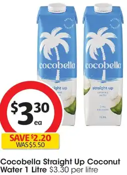 Coles Cocobella straight up coconut water offer
