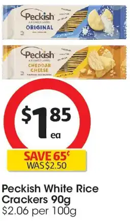Coles Peckish white rice crackers offer