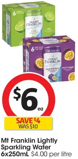 Coles Mt franklin lightly sparkling water offer