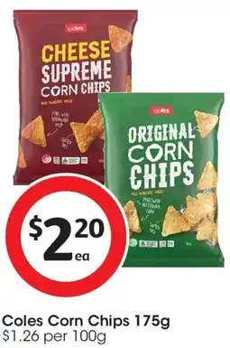 Coles Coles corn chips offer