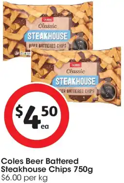 Coles Coles beer battered steakhouse chips offer