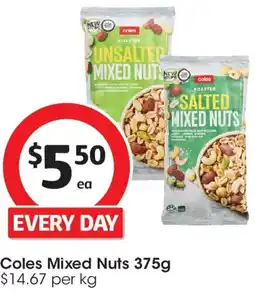 Coles Coles mixed nuts offer