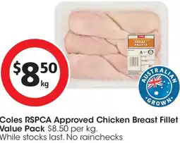 Coles Coles rspca approved chicken breast fillet offer
