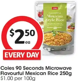 Coles Coles 90 seconds microwave flavourful mexican rice offer