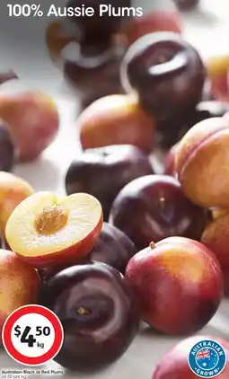 Coles Australian black or red plums offer