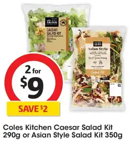 Coles Coles kitchen caesar salad kit or asian style salad kit offer