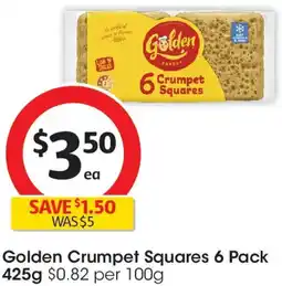 Coles Golden crumpet squares offer