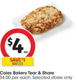 Coles Coles bakery tear & share offer