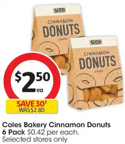 Coles Coles bakery cinnamon donuts offer