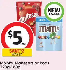 Coles M&m's, maltesers or pods offer