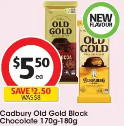 Coles Cadbury old gold block chocolate offer