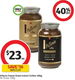 Coles Vittoria freeze dried instant coffee offer