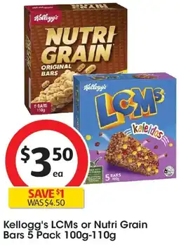 Coles Kellogg's lcms or nutri grain bars offer
