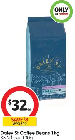 Coles Daley st coffee beans offer